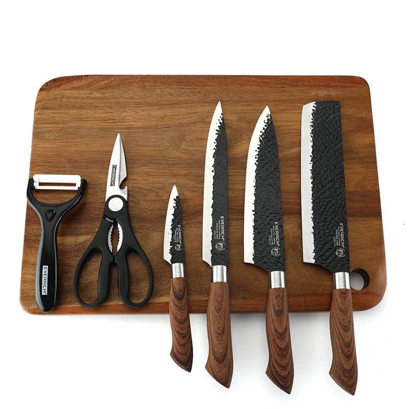 New Year Specials 49% OFF🎁🥰Professional Stainless Steel Kitchen Knife Set（chef's knife, meat knife, utility knife,fruit knife,kitchen scissors, peeler.）