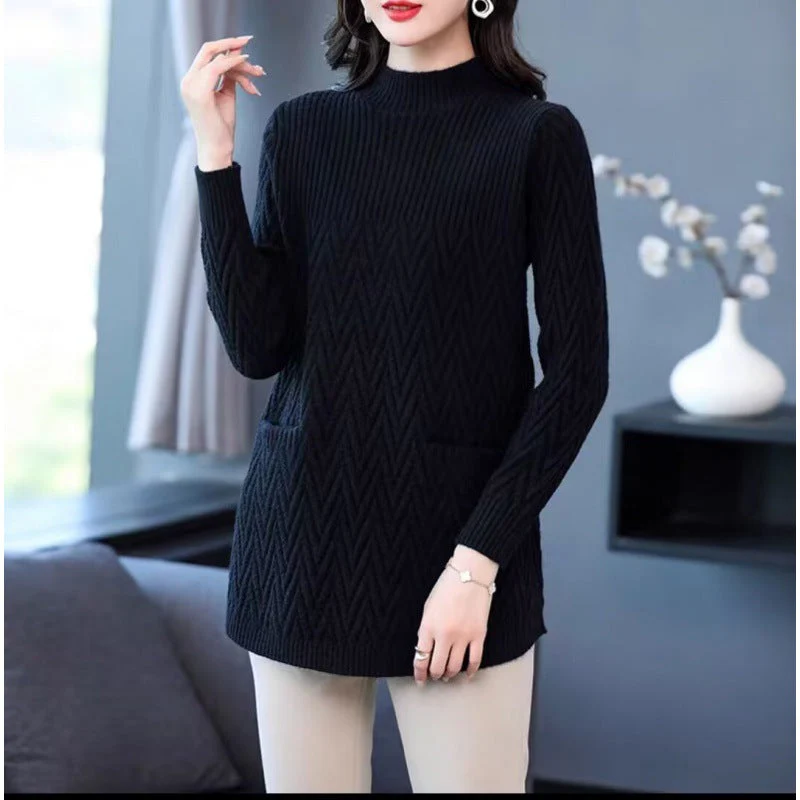 🎁Gift Choice🎁- Women's Mid-Length Half Turtleneck Sweater