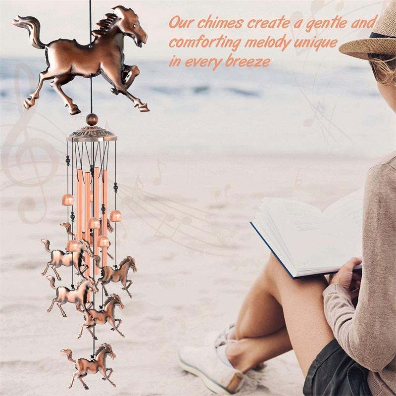 💥Last Day Sale 50% Off🎁 Pure Hand-made Copper Horse Wind Chimes