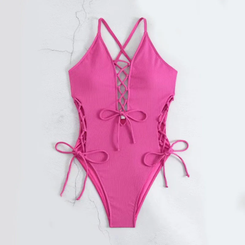 🔥New Arrival 2025🔥Women's Sexy V-Neck One Piece Swimsuit