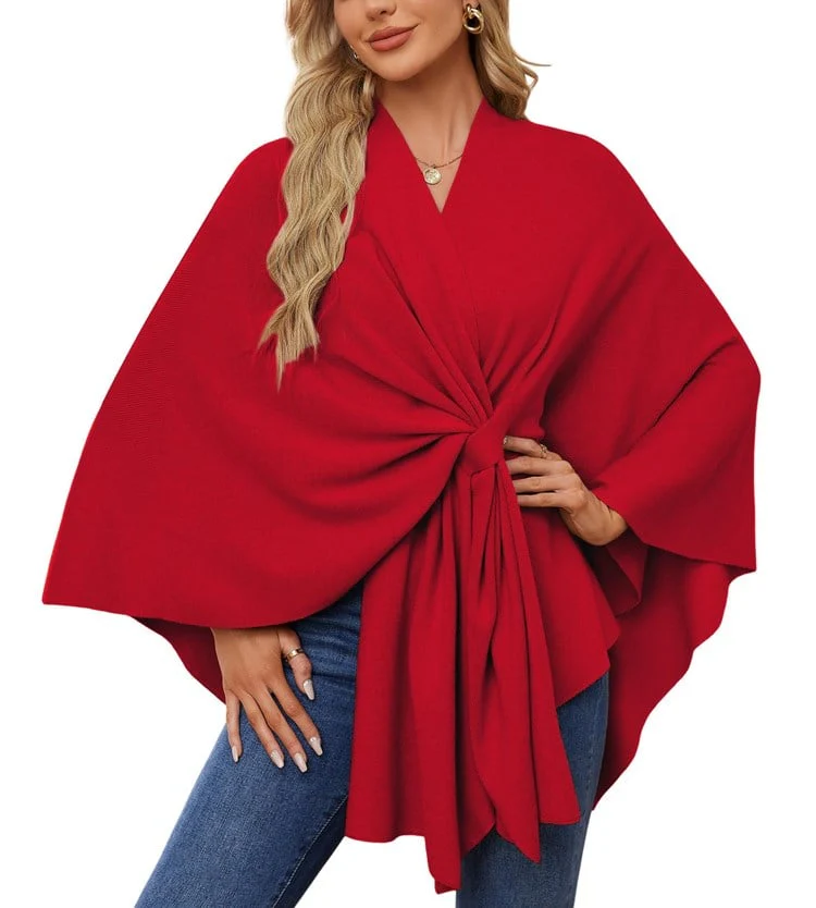 🔥Last Day Sale 49%🔥Elegant Shawl Wraps Soft Open Front Poncho Sweater