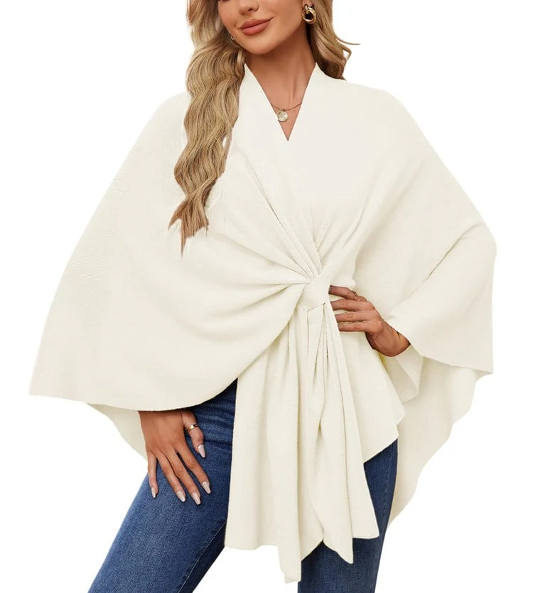 🔥Last Day Sale 49%🔥Elegant Shawl Wraps Soft Open Front Poncho Sweater