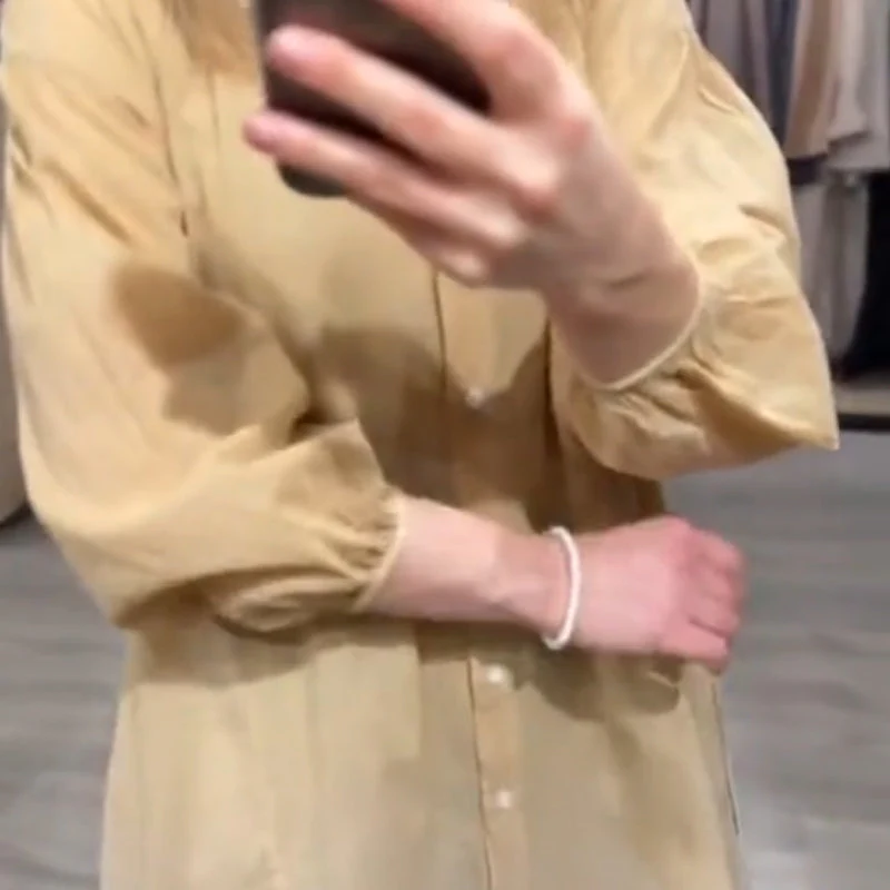 Women's V-Neck Gradient Color Loose Casual Dress