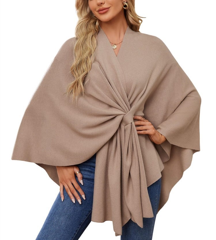 🔥Last Day Sale 49%🔥Elegant Shawl Wraps Soft Open Front Poncho Sweater