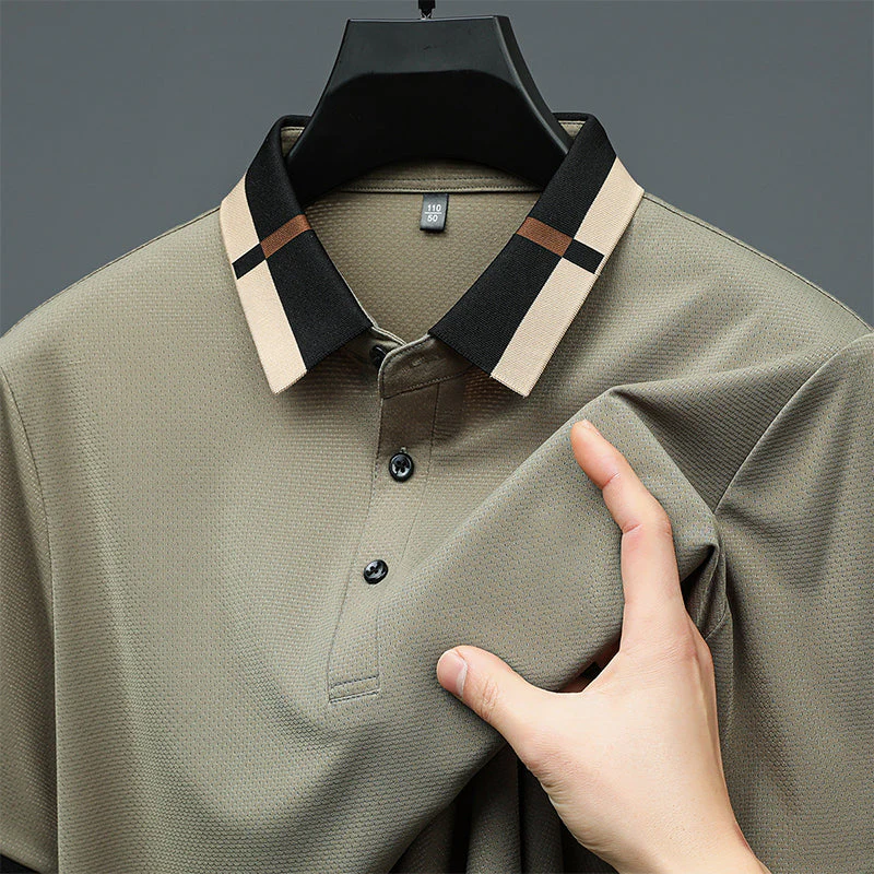 🔥Today 50% off🔥Men's Stretch Ice Silk Short Sleeve Lapel T-shirt