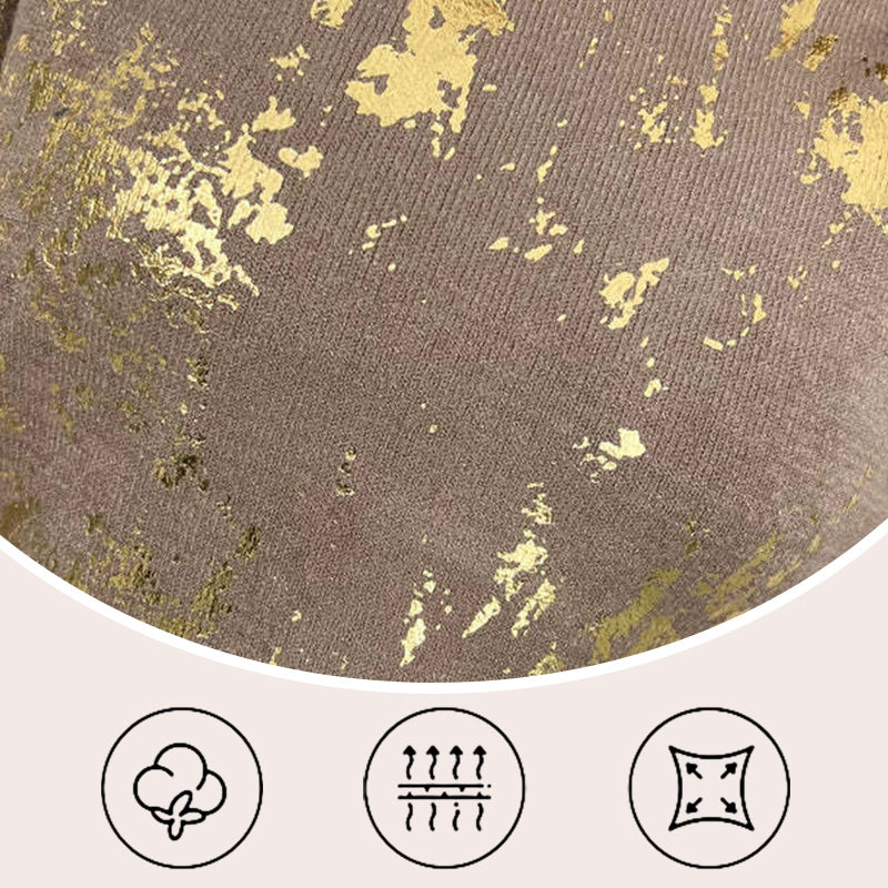 New Year Pre-sale 49% Off🎁Gold Metallic Printed Round Neck Sweater