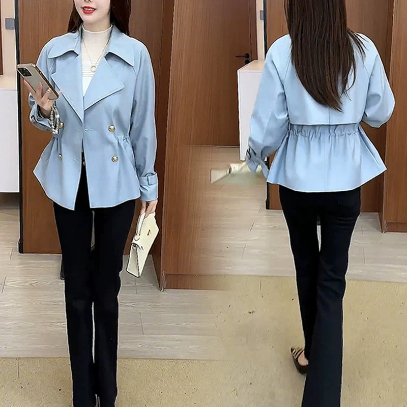 Women's Lapel Double Breasted Short Coats