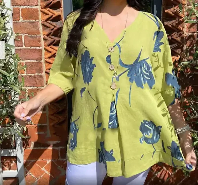 🔥Last Day Sale 49%🔥🌷Printed V-neck Tunic Top🌷