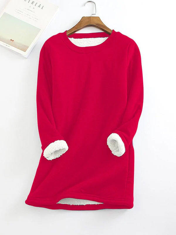 ❄Get ready for the cold season❄Women‘s NEW Casual Cotton Round Neck Solid Sweatshirt🙋‍♀️