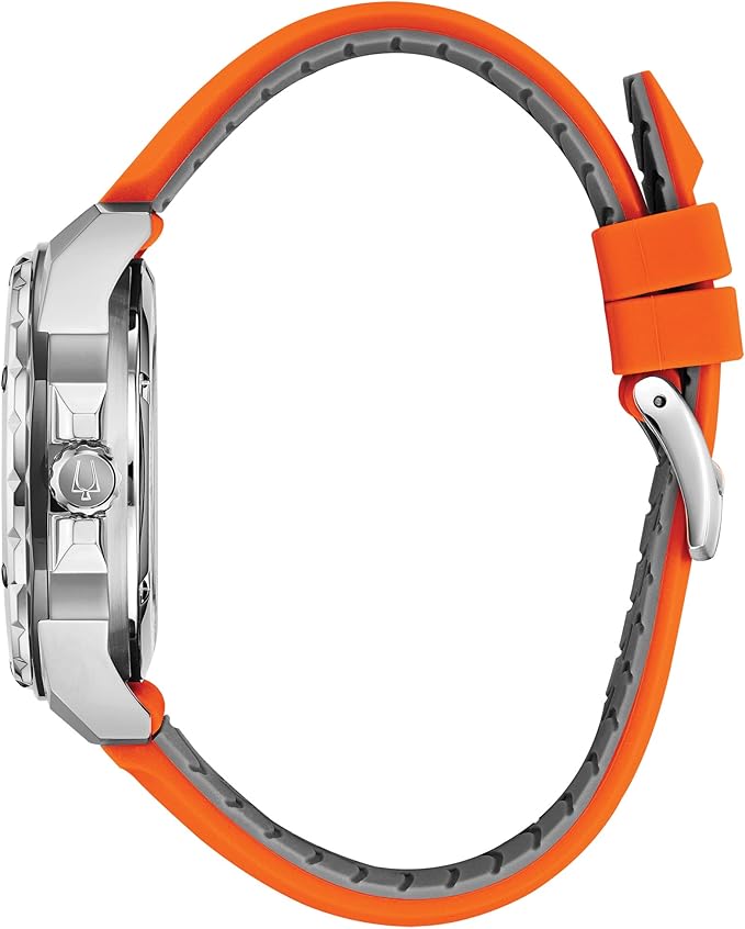 Men's automatic watch with orange silicone strap, style: 98A226