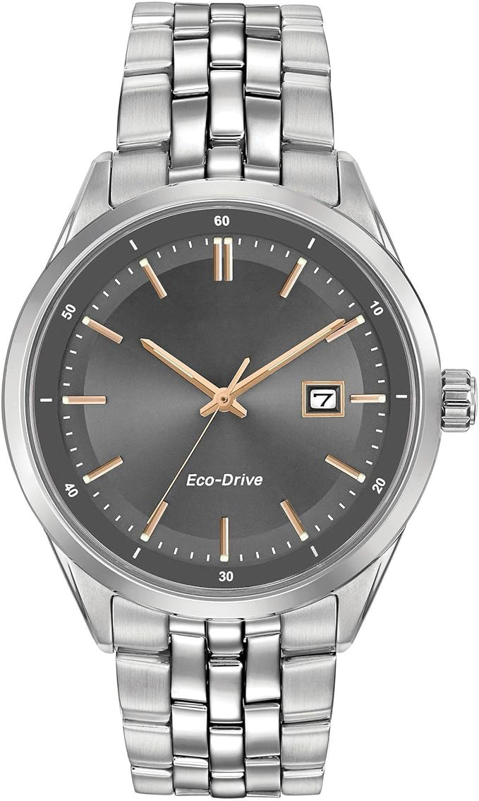 Men's Classic Eco-Drive Watch, 3-Hand Date Display, Sapphire Crystal