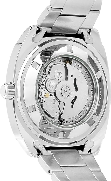 Men's automatic watch with stainless steel case and strap, day/date calendar, 50m water resistance, and 41-hour power reserve