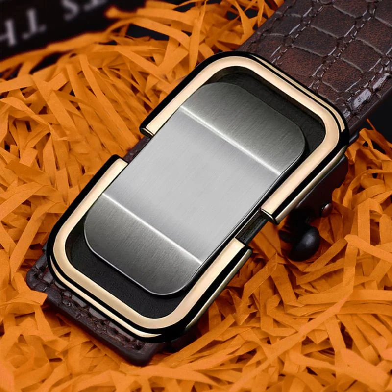 Great Gift! Menās Luxury Crocodile Pattern Leather Belt Automatic Buckle