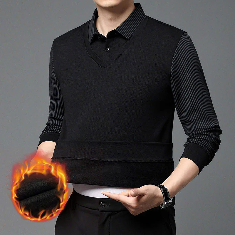 š„HOT SALE 49% OFFš„Striped Lapel Fake Two-piece Shirt