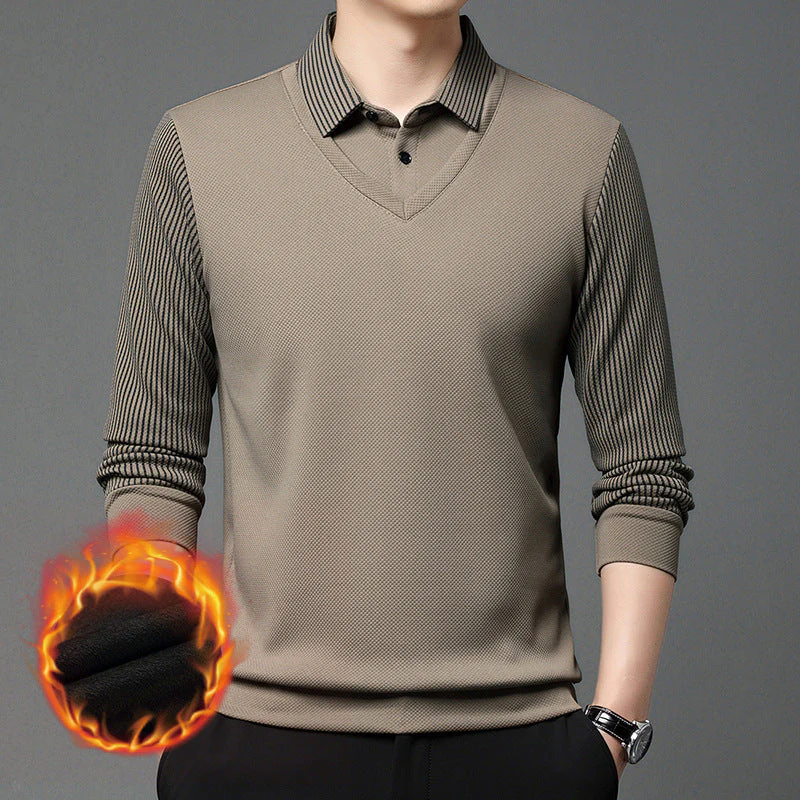 š„HOT SALE 49% OFFš„Striped Lapel Fake Two-piece Shirt