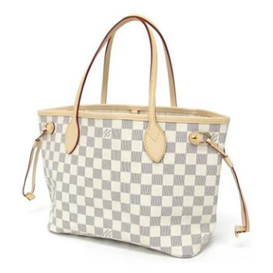 Louis Vuitton N51110 Neverfull PM Shoulder Bag Damier Azur Canvas