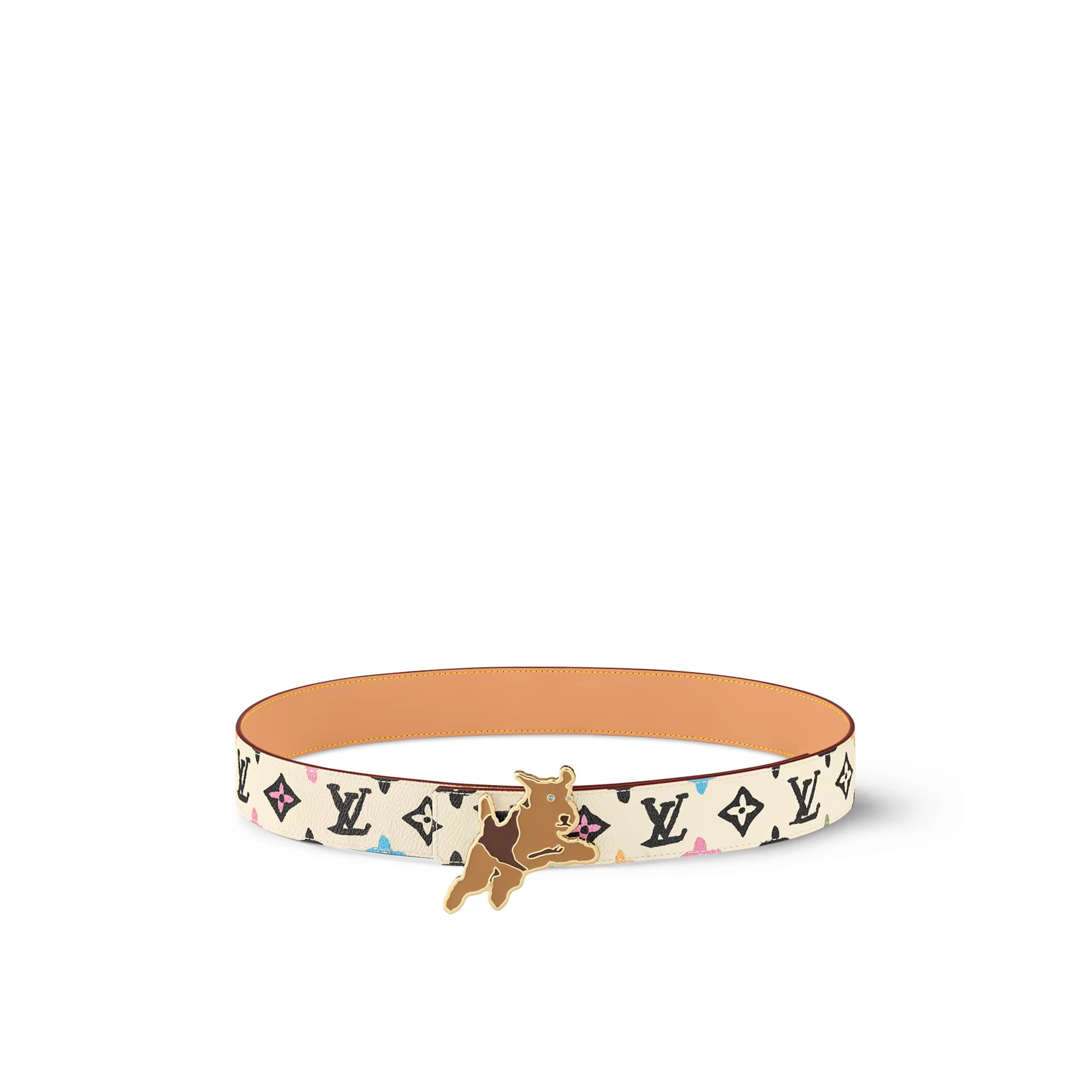 Louis Vuitton X Tyler M8650T Monogram Craggy 40mm Reversible Belt Cream