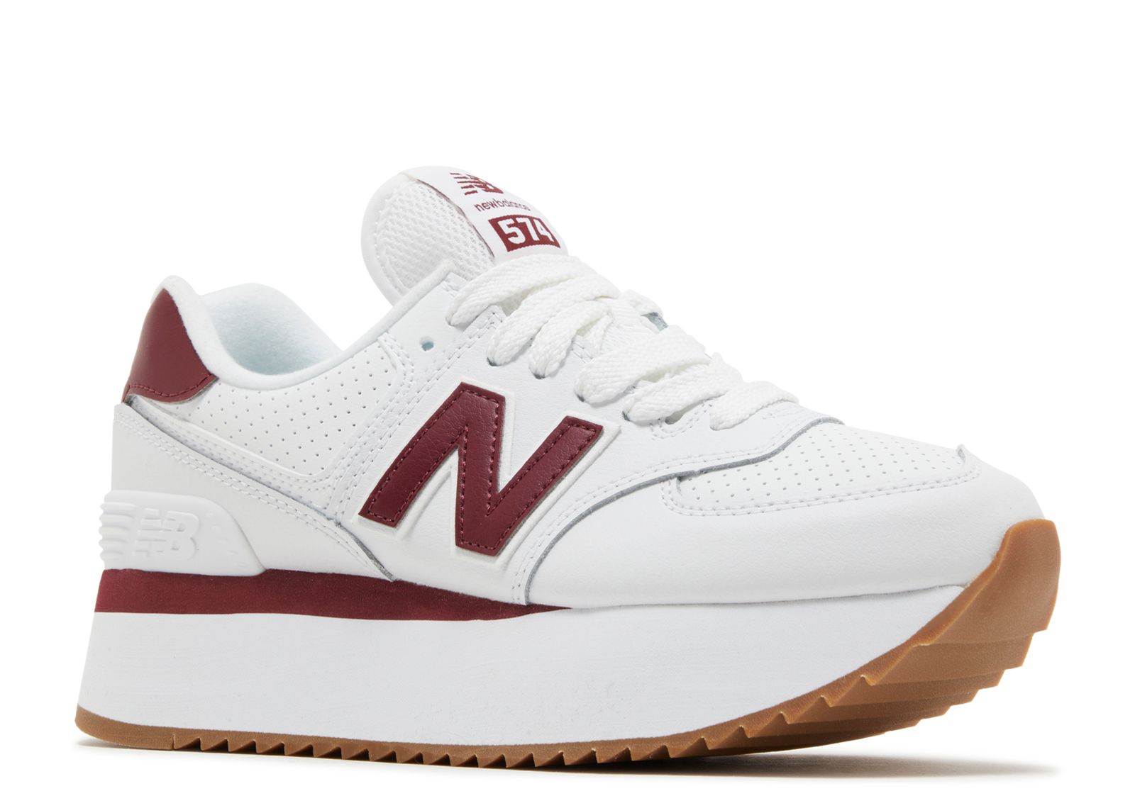 New Balance Wmns 574+ 'White Burgundy'