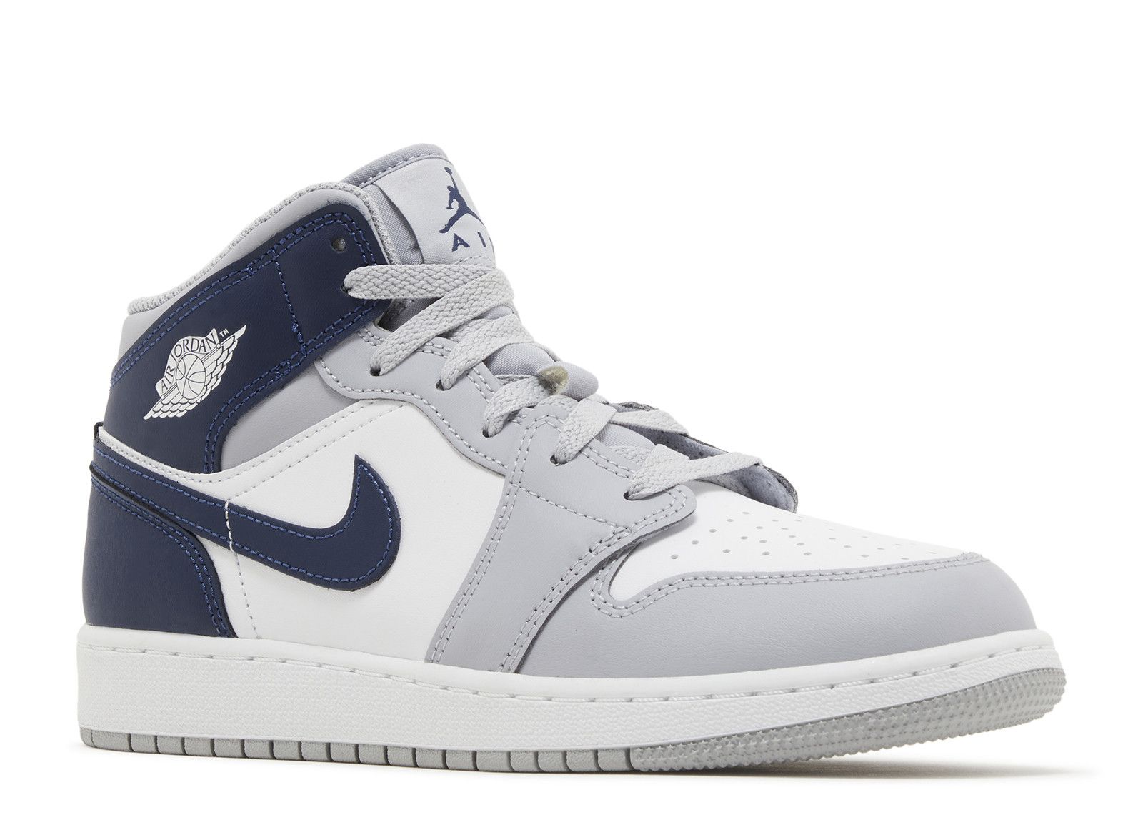 Jordan 1 Mid GS 'Wolf Grey Midnight Navy'