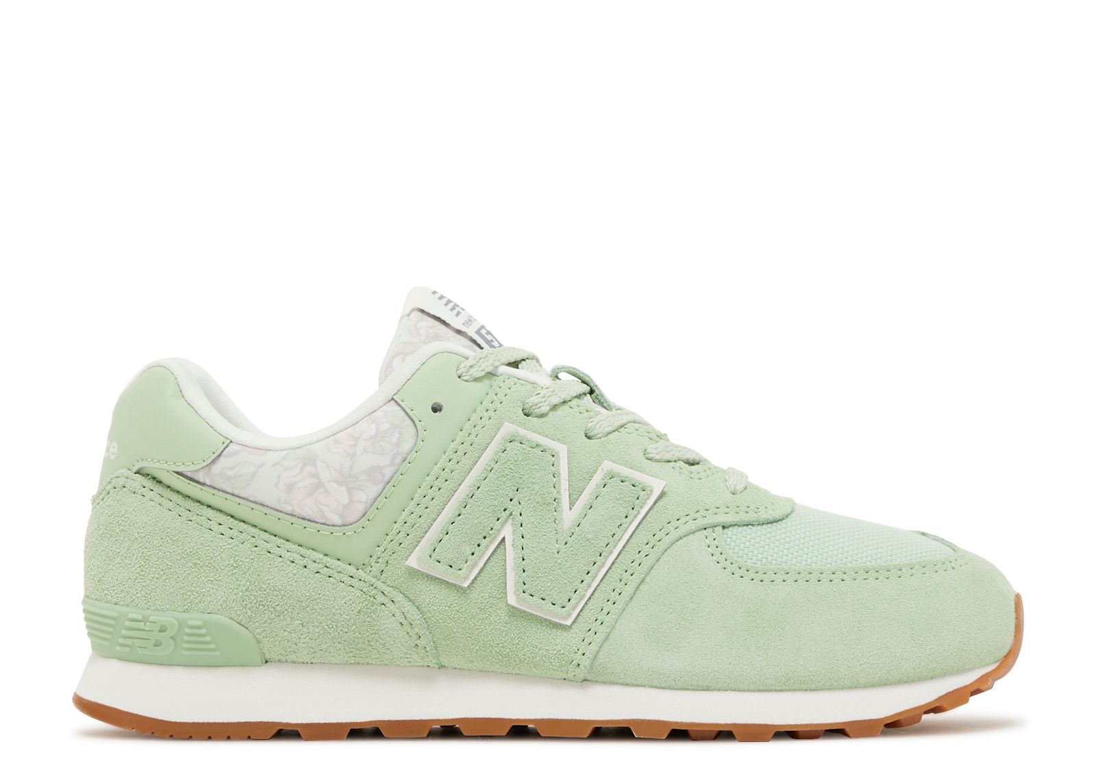 New Balance 574 Big Kid 'Floral - Avocado Gum'
