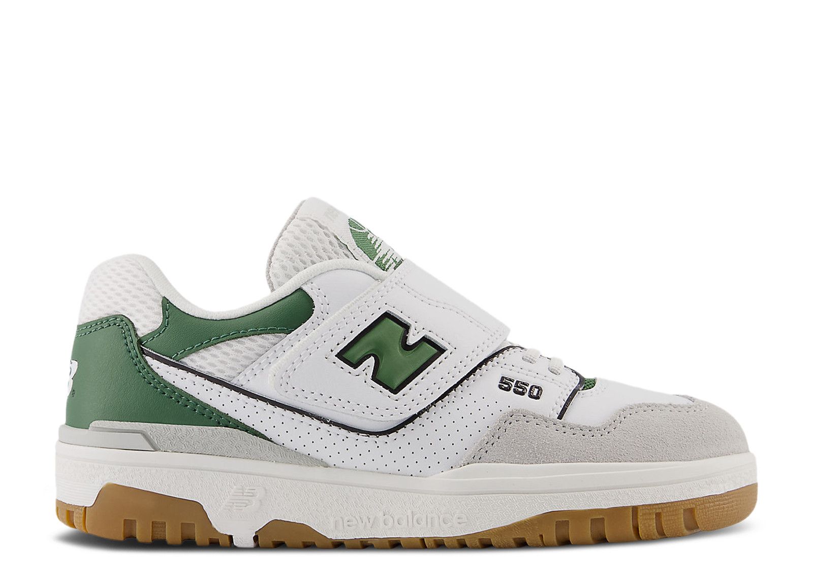 New Balance 550 Hook & Loop Little Kid 'White Seaweed Green'