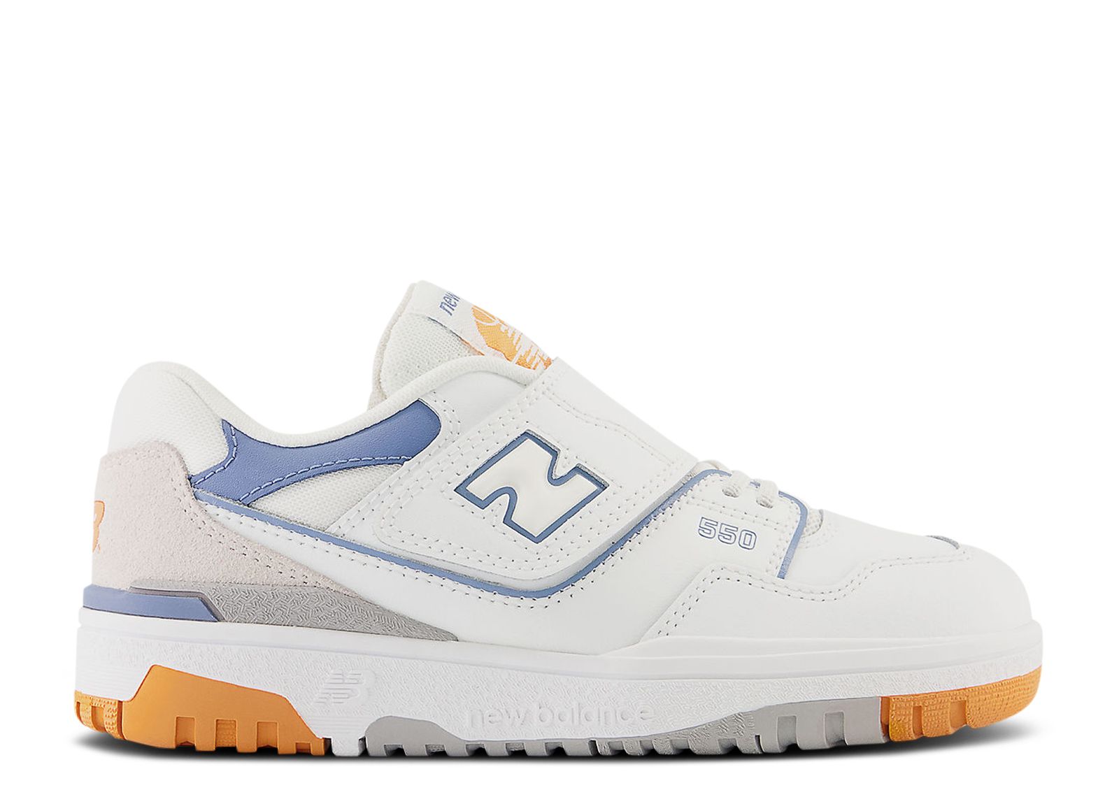 New Balance 550 Bungee Lace Top Strap Little Kid 'White Mercury Blue'