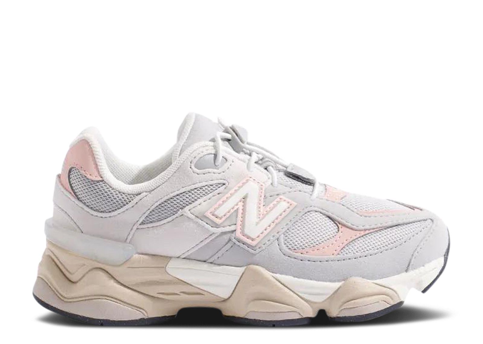 New Balance 9060 Little Kid Wide 'Grey Matter Pink Haze Lace Toggle'