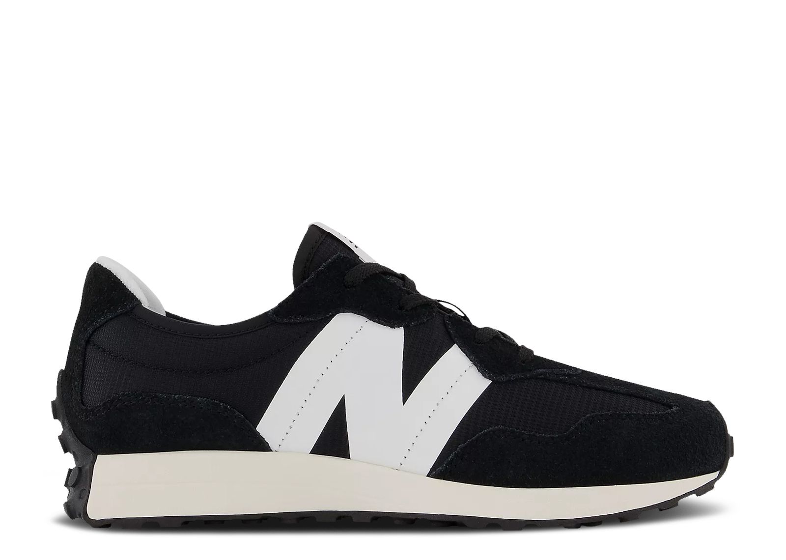 New Balance 327 Big Kid Wide 'Black White'