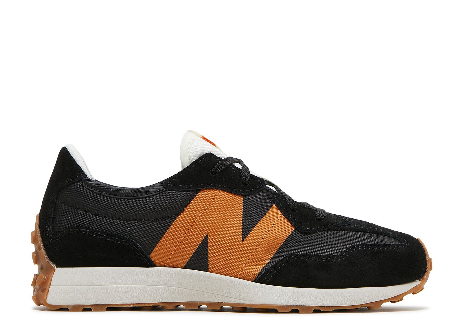New Balance 327 Big Kid 'Black Madras Orange'