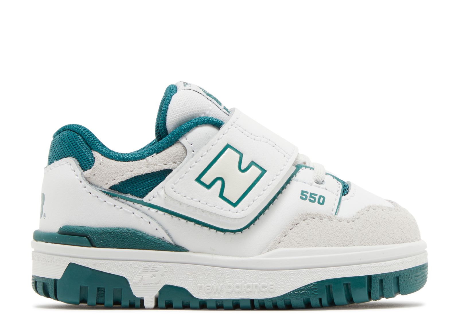 New Balance 550 Bungee Lace Top Strap Toddler 'White Vintage Teal'