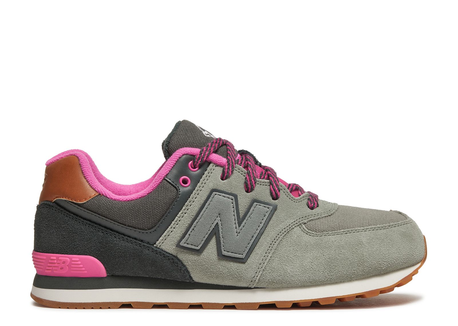 New Balance 574 Big Kid 'Collegiate Pack - Light Grey Pink'