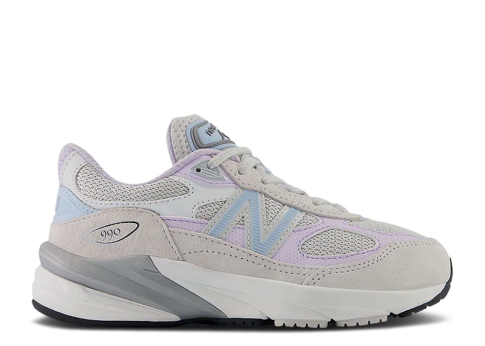 New Balance 990v6 Little Kid 'Grey Matter Bright Lavender'