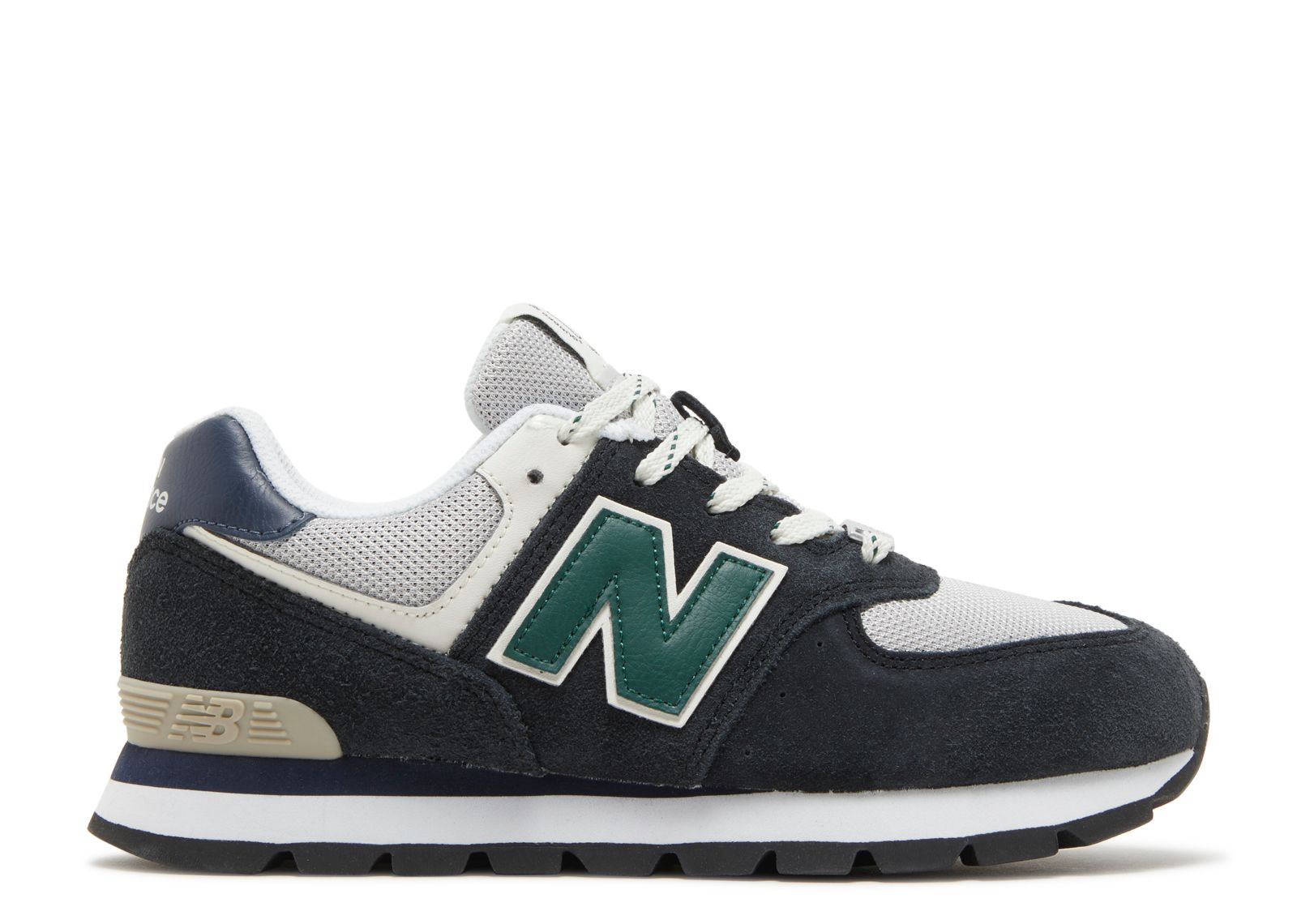 New Balance 574 Big Kid 'Black Nightwatch Green'