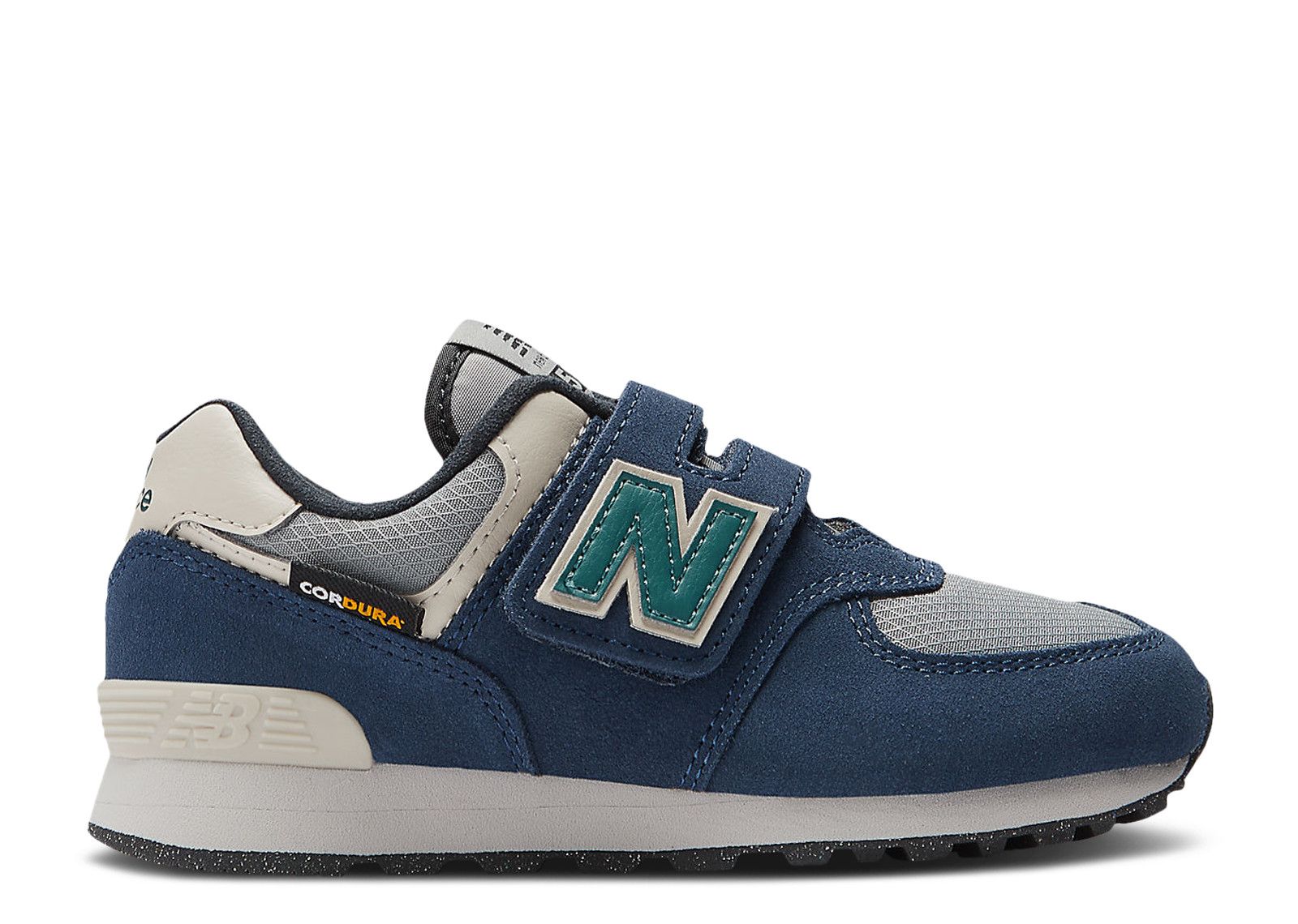 New Balance 574 Hook & Loop Little Kid Wide 'Cordura Pack - Navy Slate Grey'