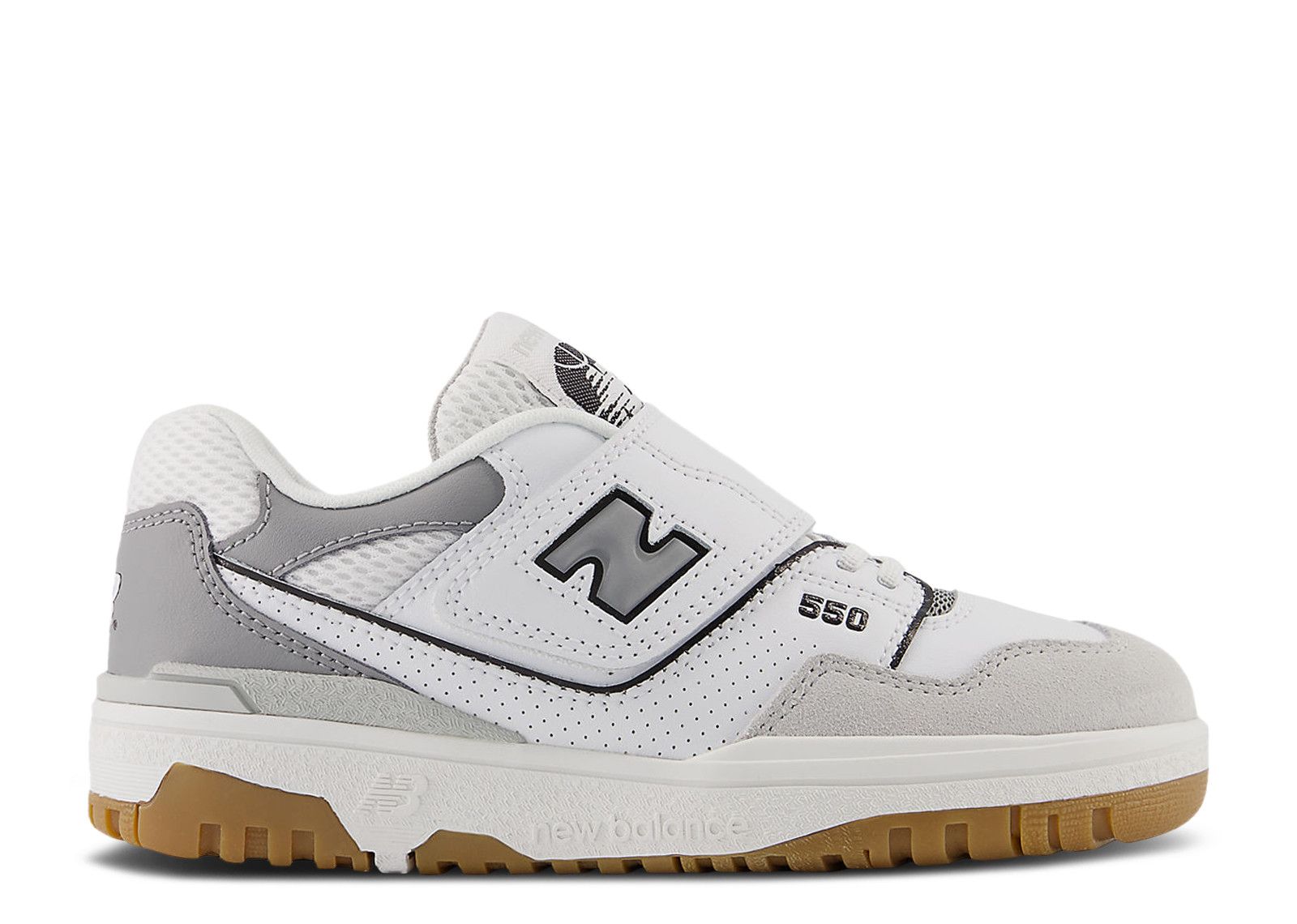 New Balance 550 Hook & Loop Little Kid 'White Slate Grey'