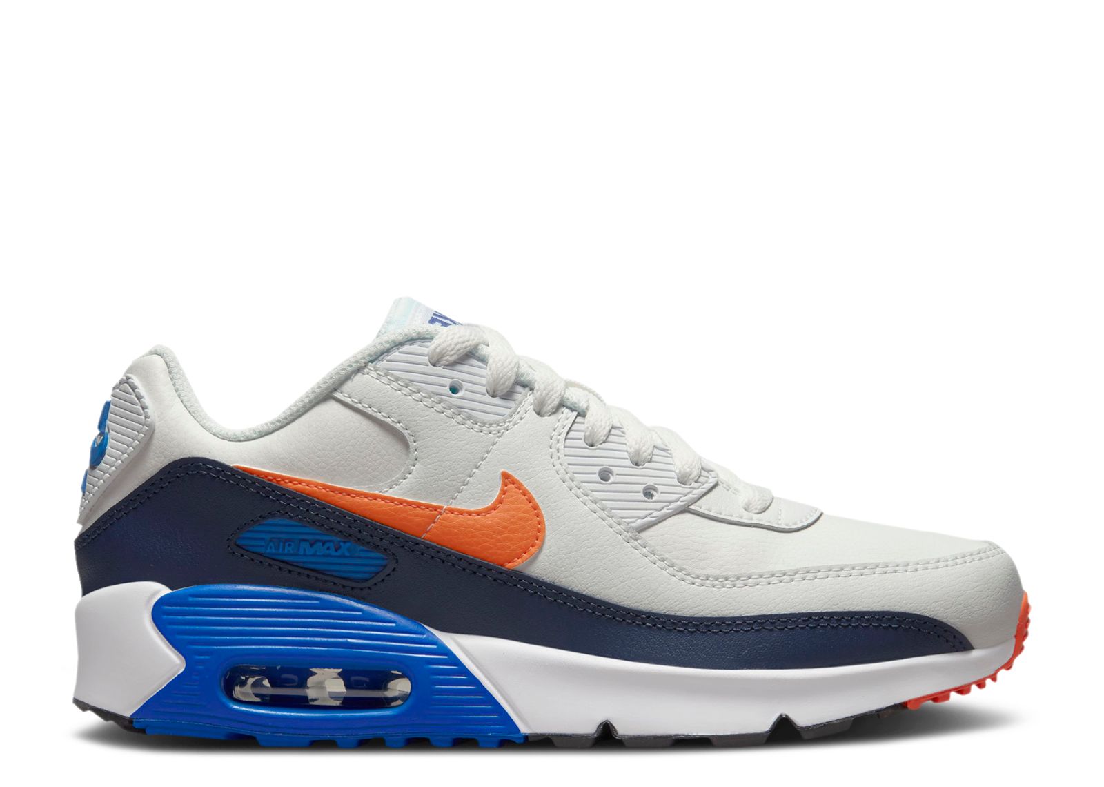 Air Max 90 Leather GS 'White Navy Orange'