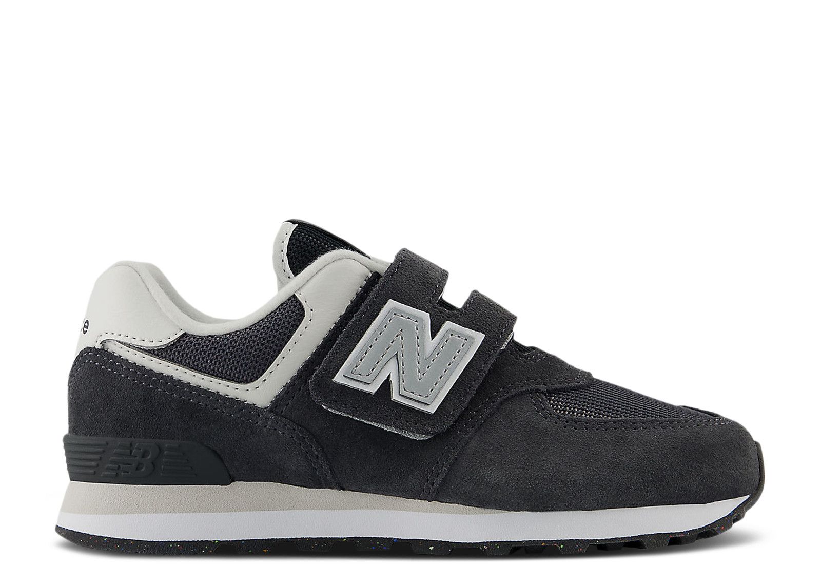 New Balance 574 Hook & Loop Little Kid Wide 'Magic Black Magnetic Grey'