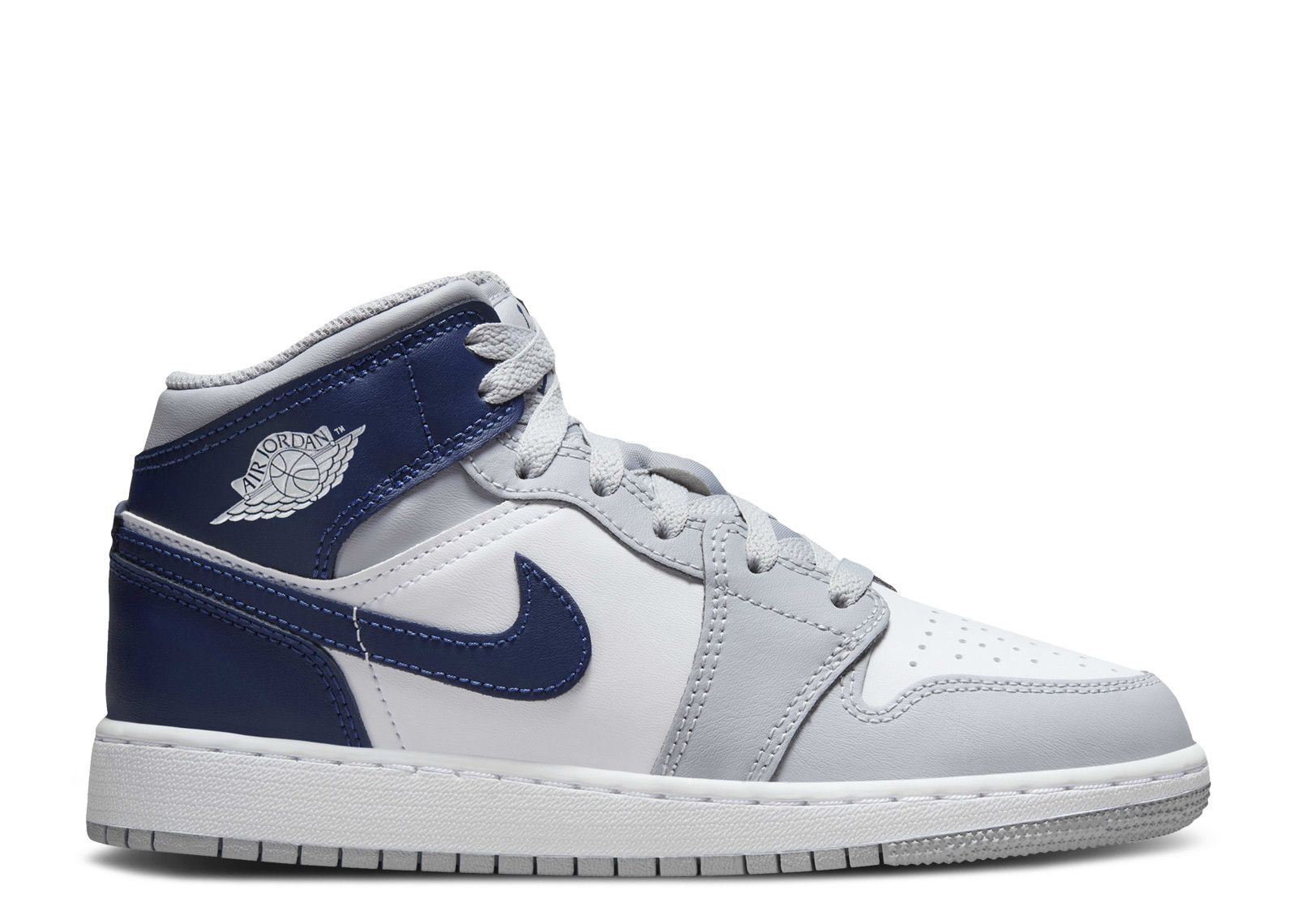 Jordan 1 Mid GS 'Wolf Grey Midnight Navy'