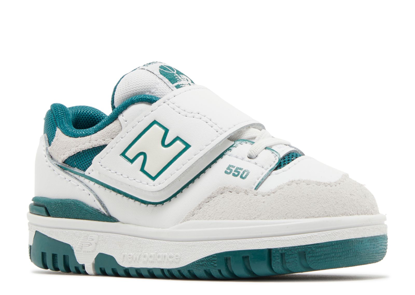 New Balance 550 Bungee Lace Top Strap Toddler 'White Vintage Teal'