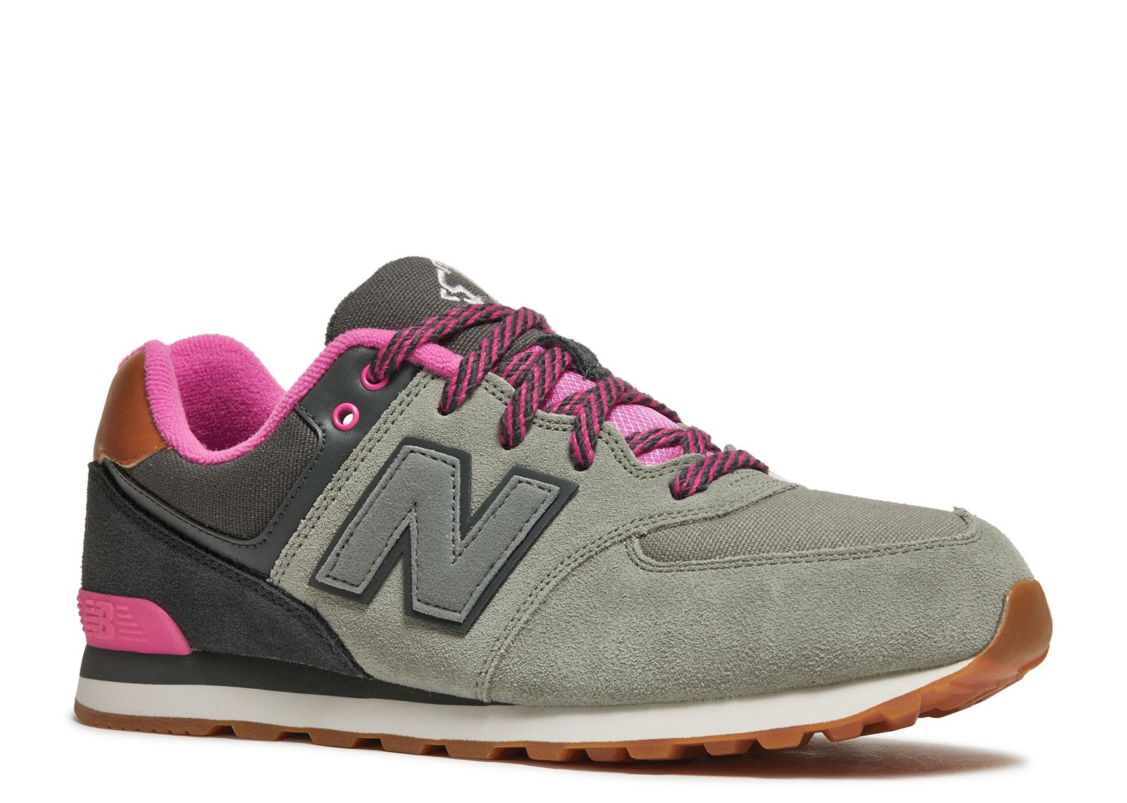 New Balance 574 Big Kid 'Collegiate Pack - Light Grey Pink'