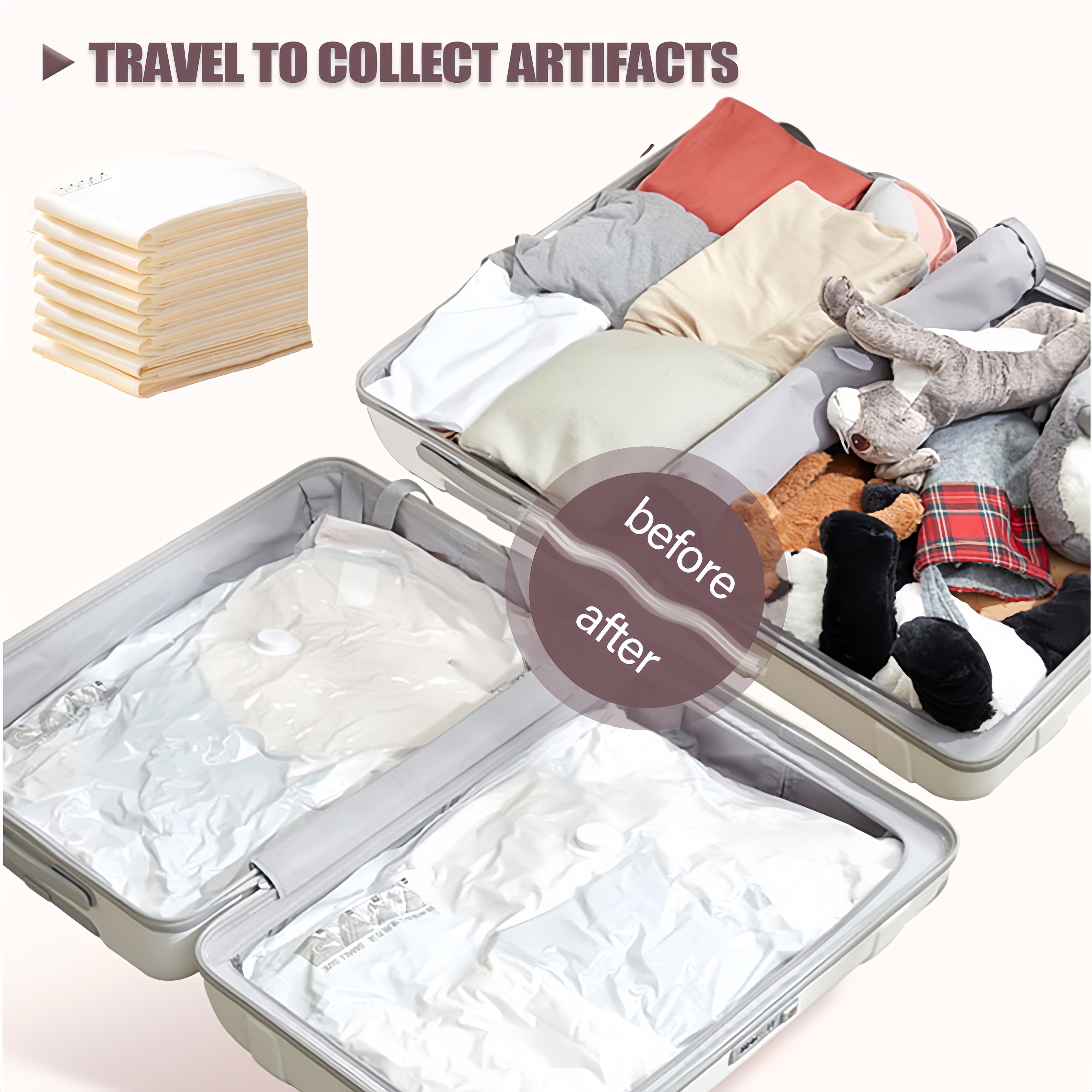 Vacuum Storage Bags 11PCS with Electric Pump – Extra Thick, Space Saver, Reusable for Quilts, Clothes, Travel