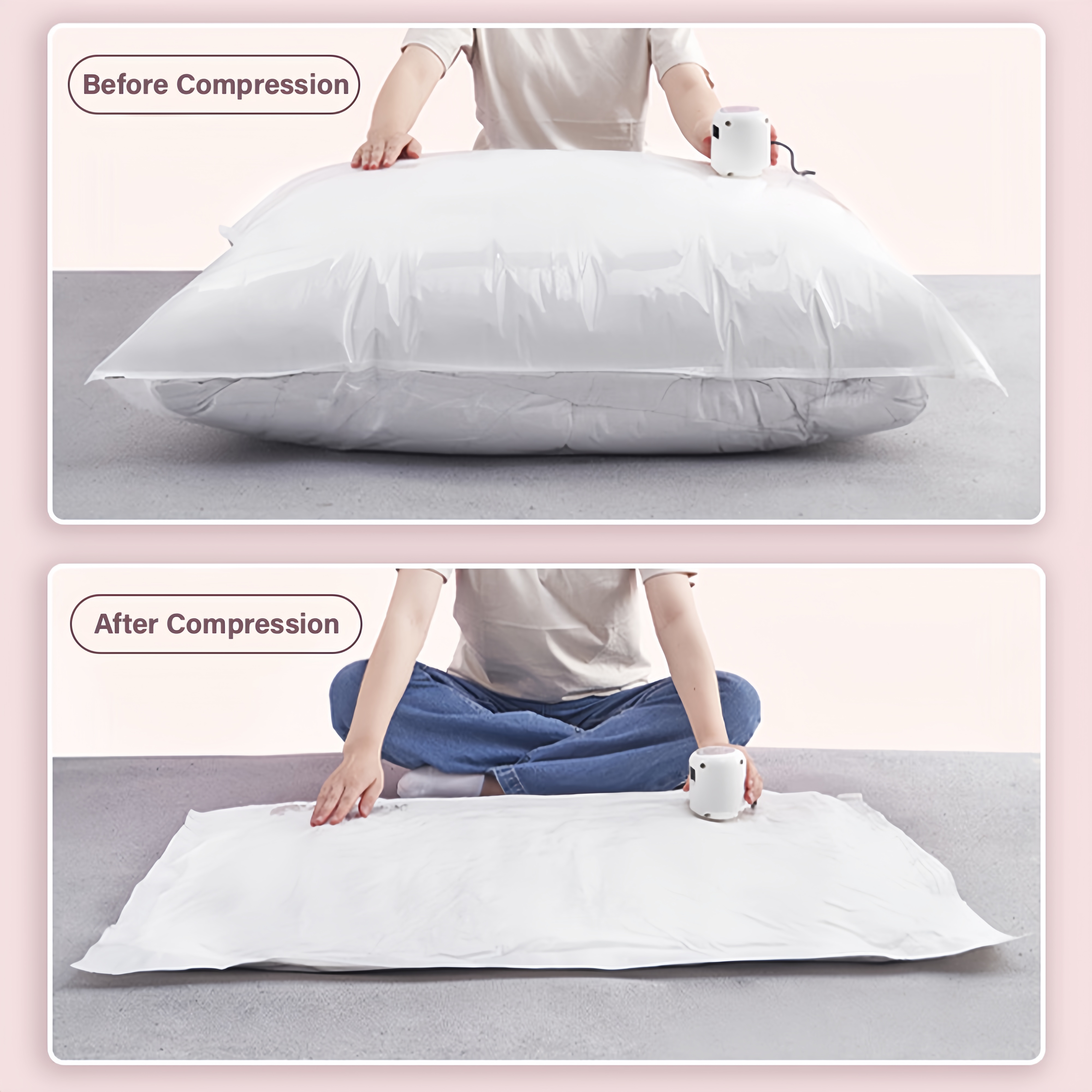 Vacuum Storage Bags 11PCS with Electric Pump – Extra Thick, Space Saver, Reusable for Quilts, Clothes, Travel