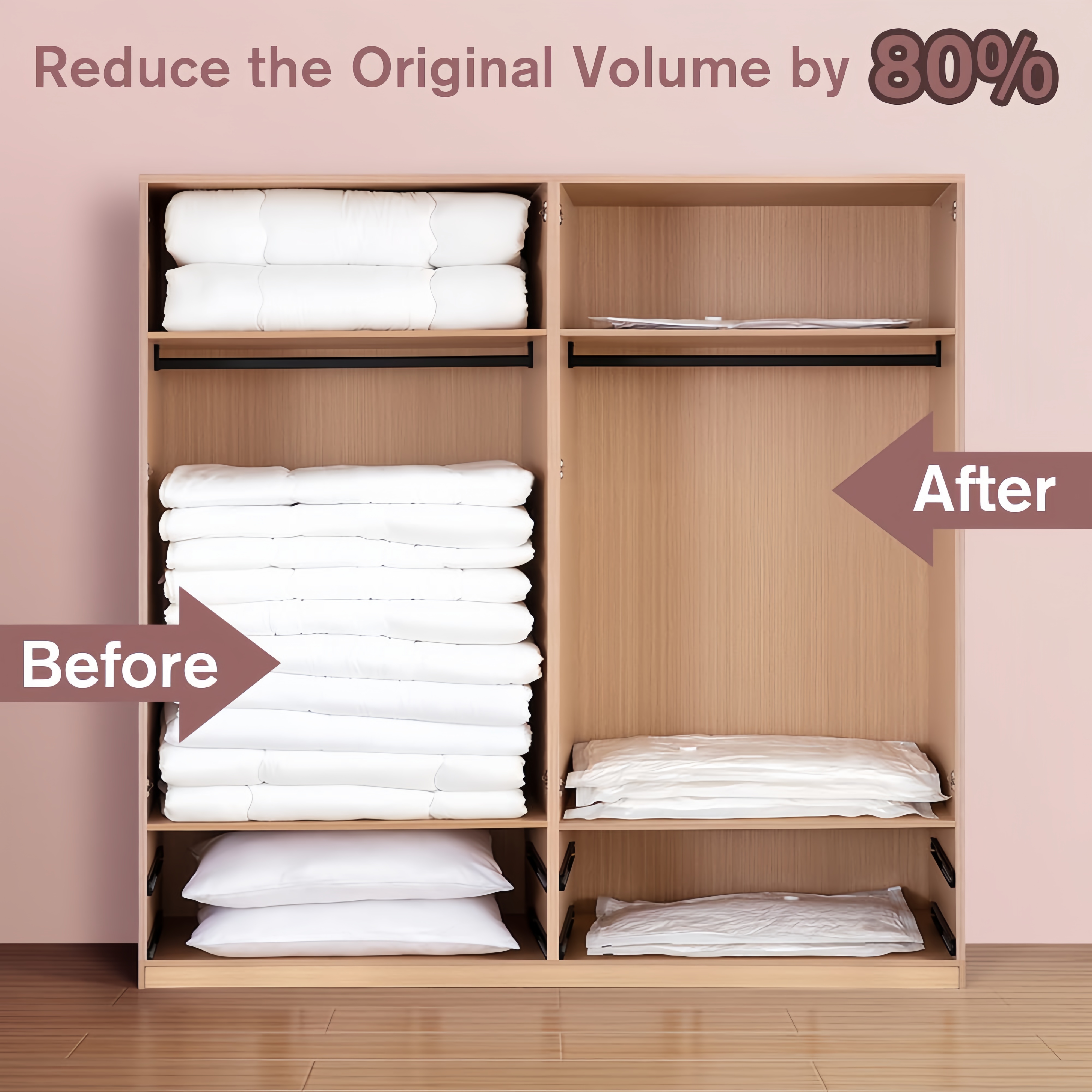 Vacuum Storage Bags 11PCS with Electric Pump – Extra Thick, Space Saver, Reusable for Quilts, Clothes, Travel