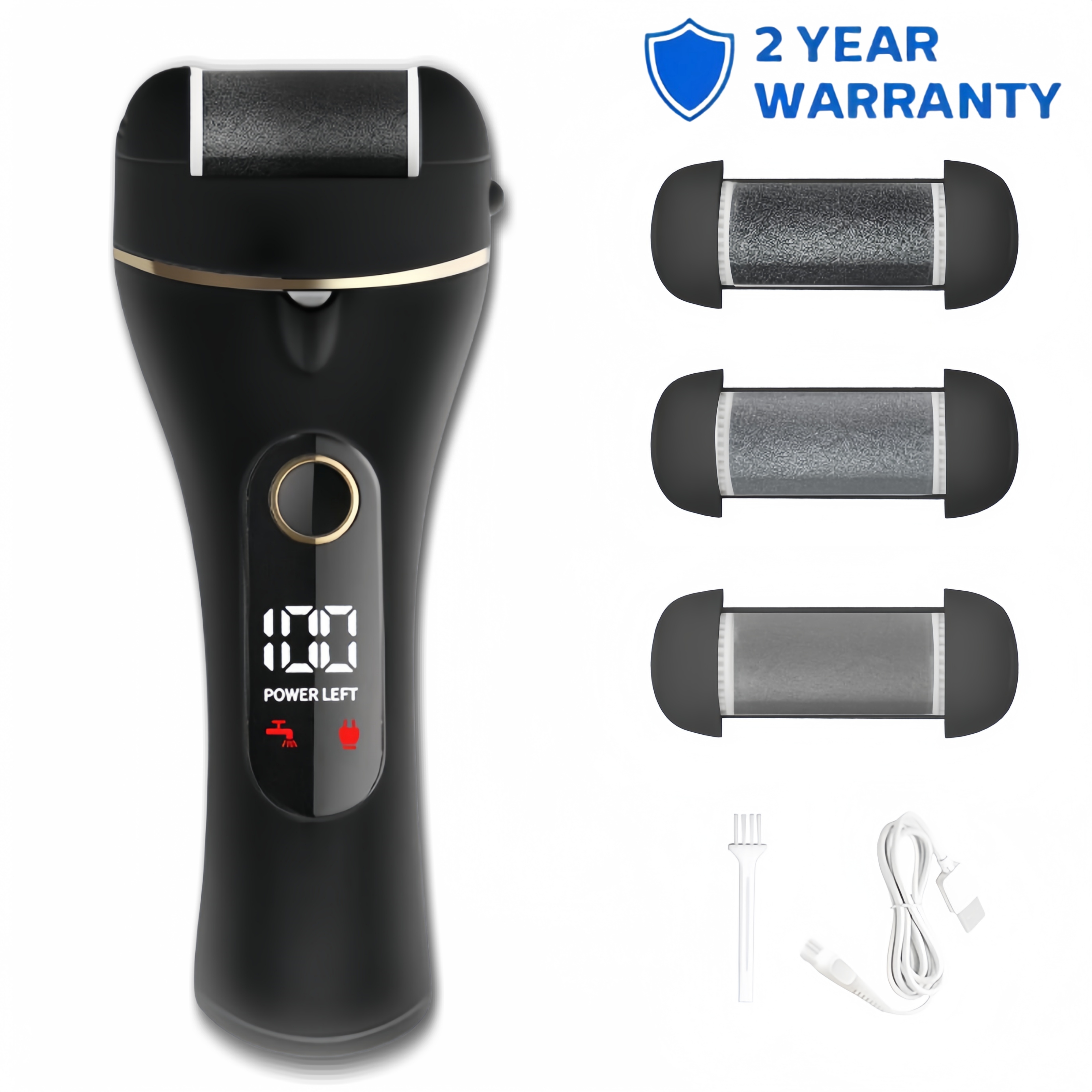 ✨ Electric Callus Remover – Smooth Feet in Seconds | 3 Rollers, LED Light, USB Rechargeable