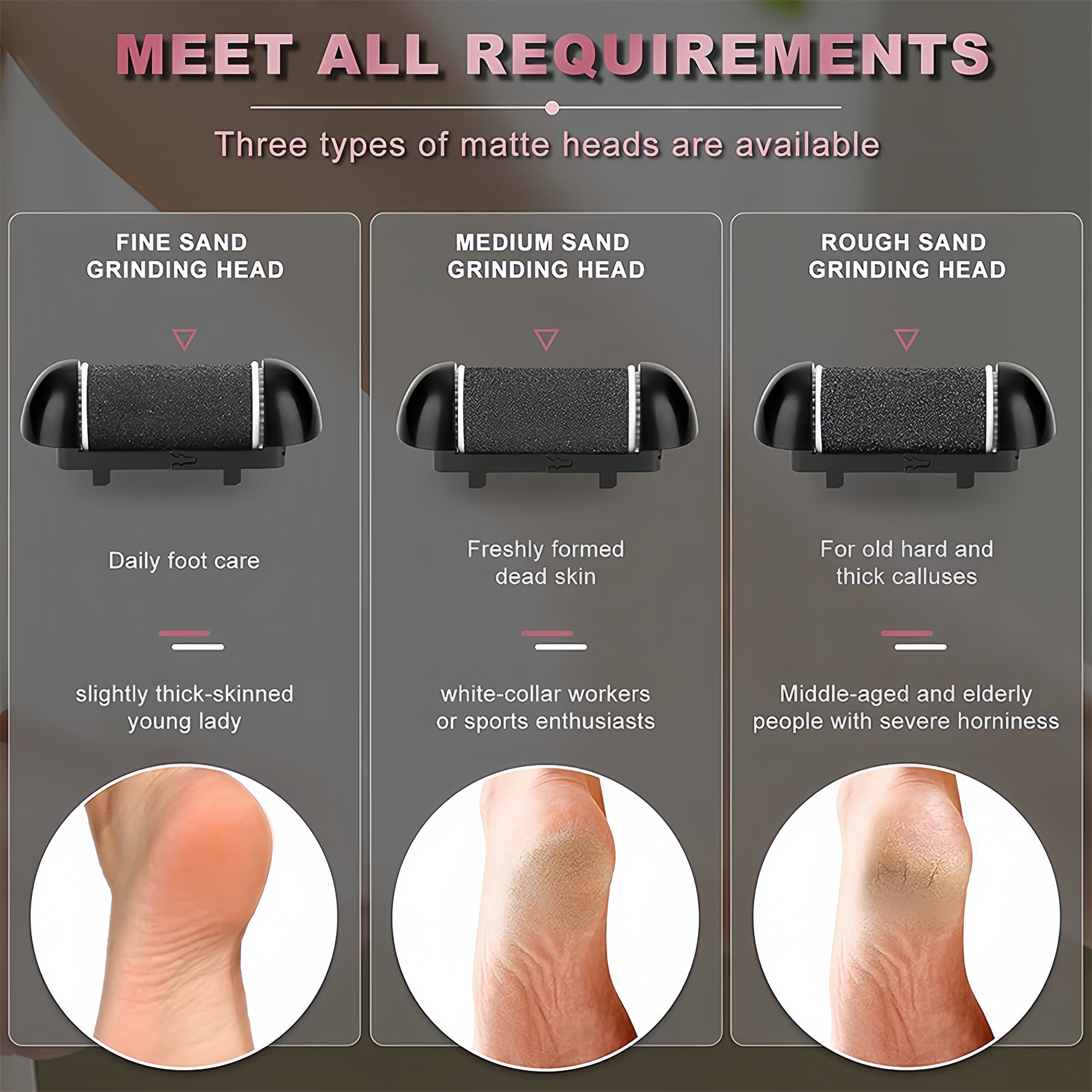 ✨ Electric Callus Remover – Smooth Feet in Seconds | 3 Rollers, LED Light, USB Rechargeable