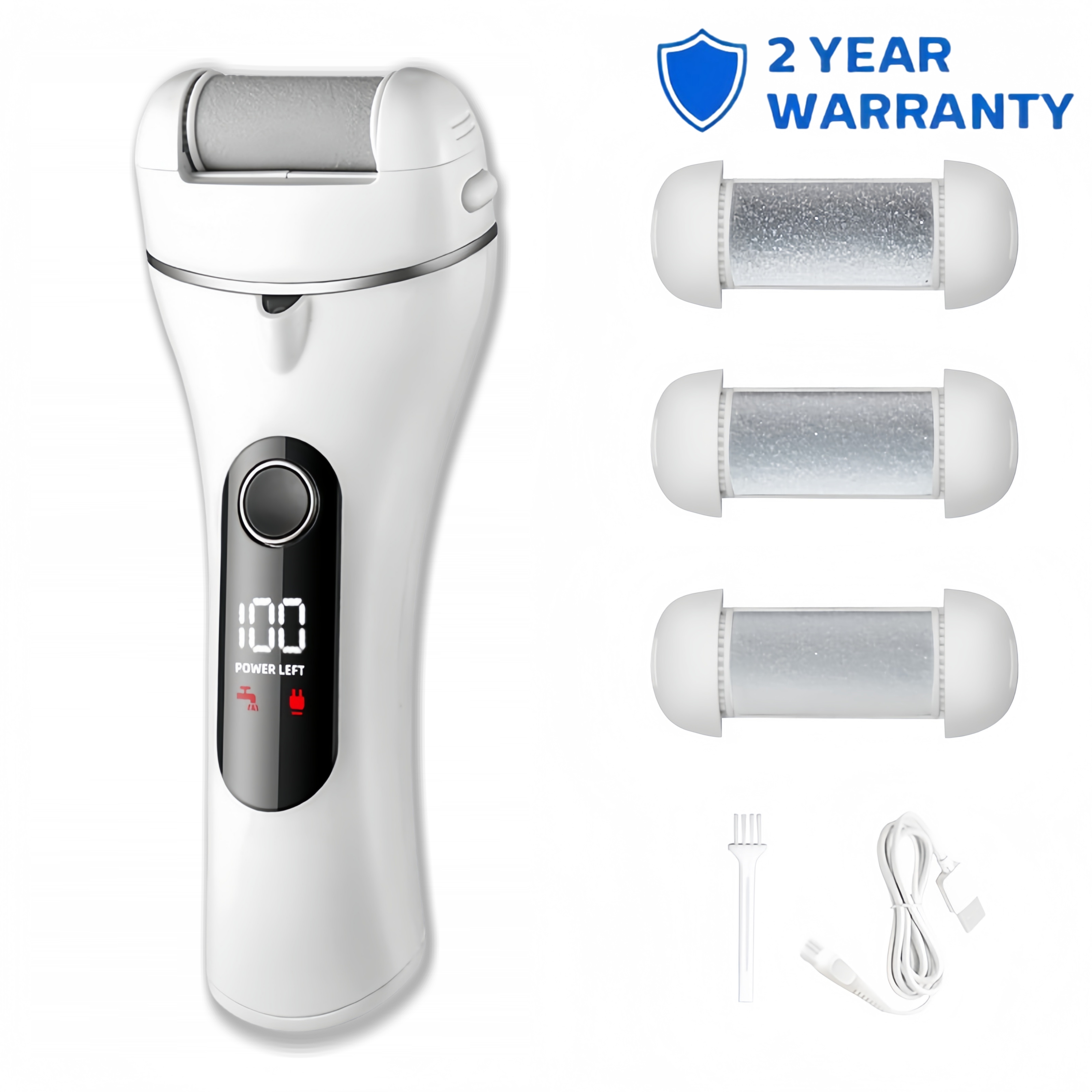 ✨ Electric Callus Remover – Smooth Feet in Seconds | 3 Rollers, LED Light, USB Rechargeable