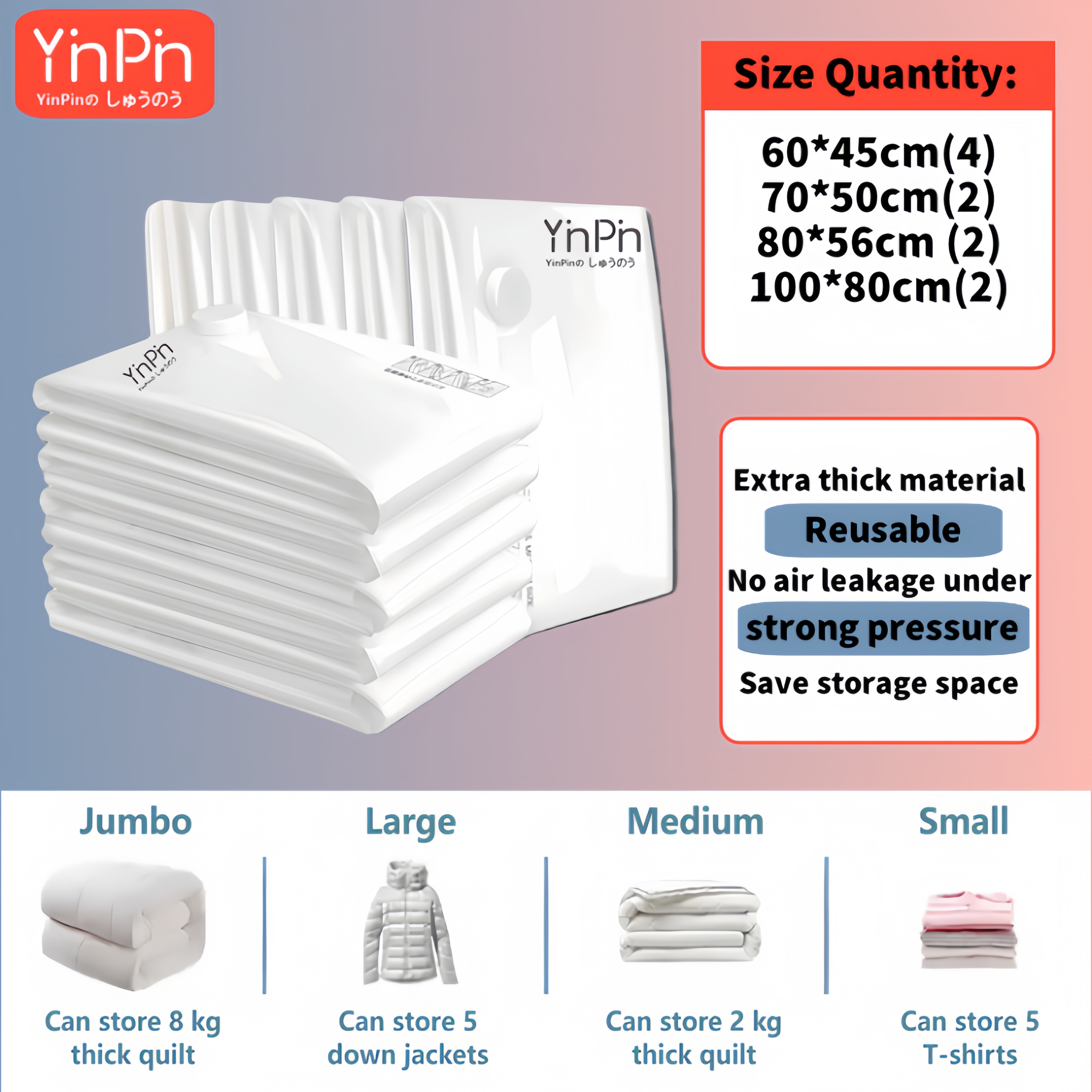 Vacuum Storage Bags 11PCS with Electric Pump – Extra Thick, Space Saver, Reusable for Quilts, Clothes, Travel