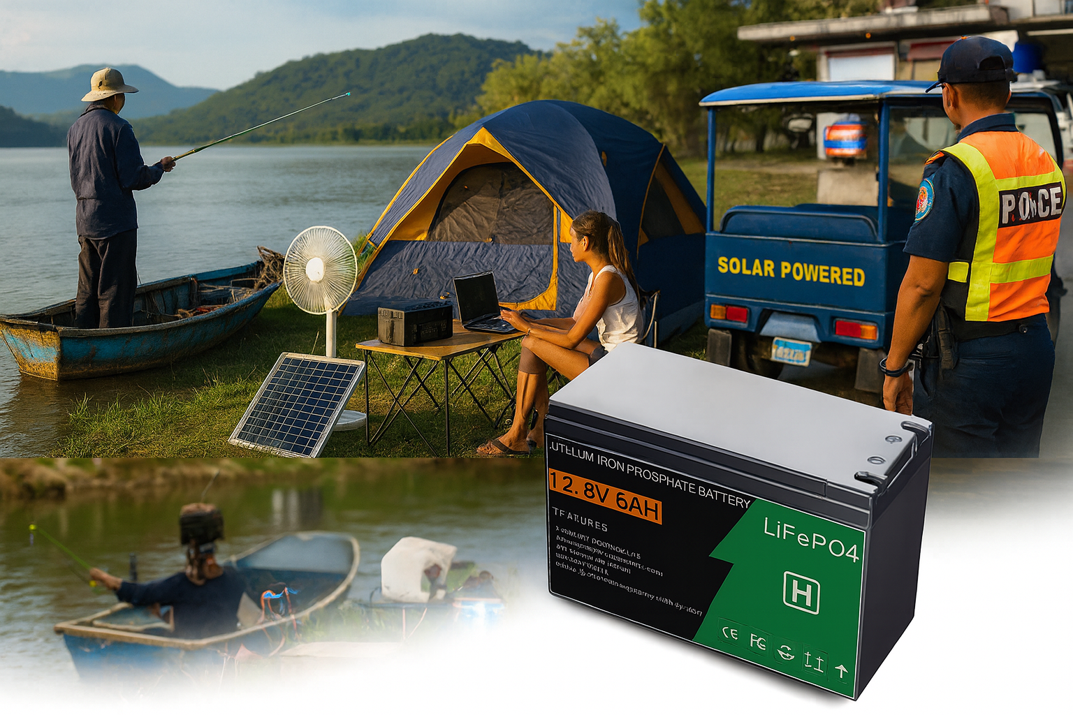 12V LiFePO4 Battery | 6AH | Rechargeable Solar Power Storage