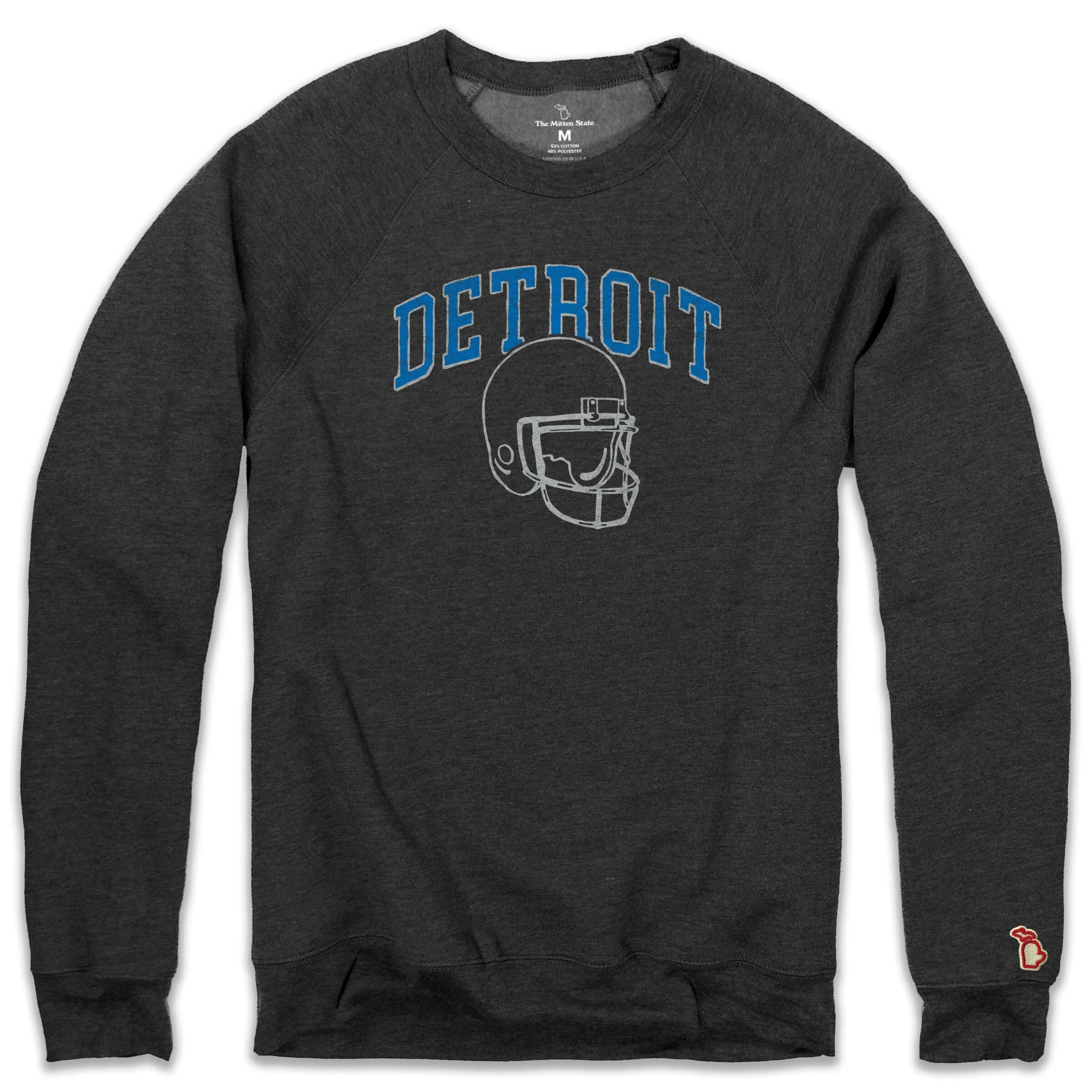 DETROIT - FOOTBALL HELMET FLEECE SWEATSHIRT (UNISEX)