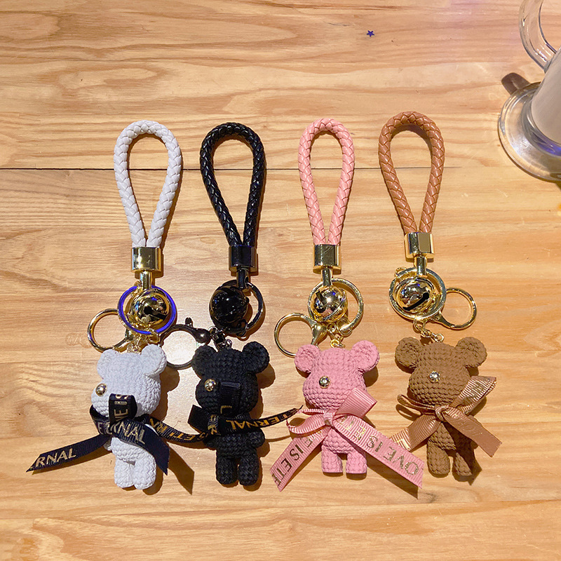Cute Bear Key Charm: Backpack Pendant, Key Chain, INS-Style Cartoon Doll & Resin Keyring